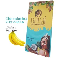 Chocolatina con trozos de banano 70% Cacao