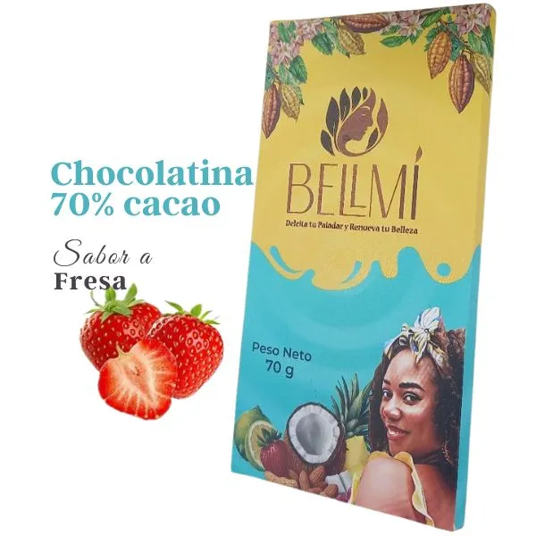 Chocolatina con Fresa y Coco 70%